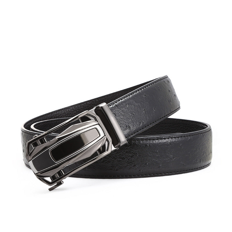 Men's Leather Belt: Sports Car Buckle, Business Casual Additional Image 4