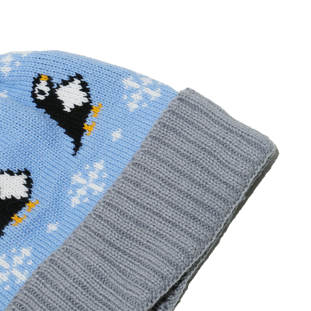 Cute Penguin Knit Hat - Warm Fleece Lined Winter Beanie Additional Image 6