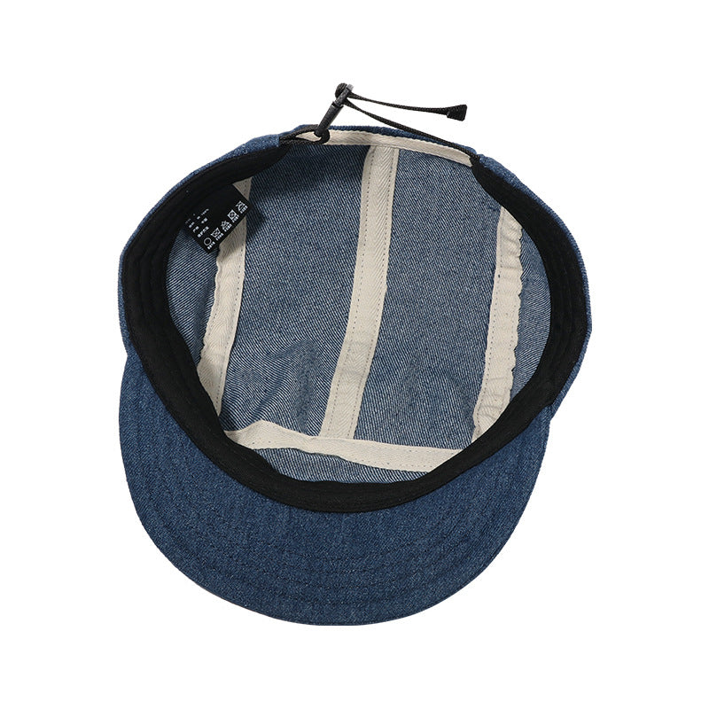 Retro Washed Denim Baseball Cap - Short Brim Additional Image 8