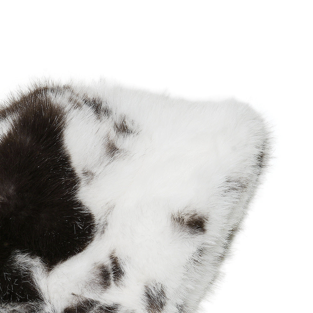 Cozy Cow Print Faux Fur Fisherman Hat Additional Image 9