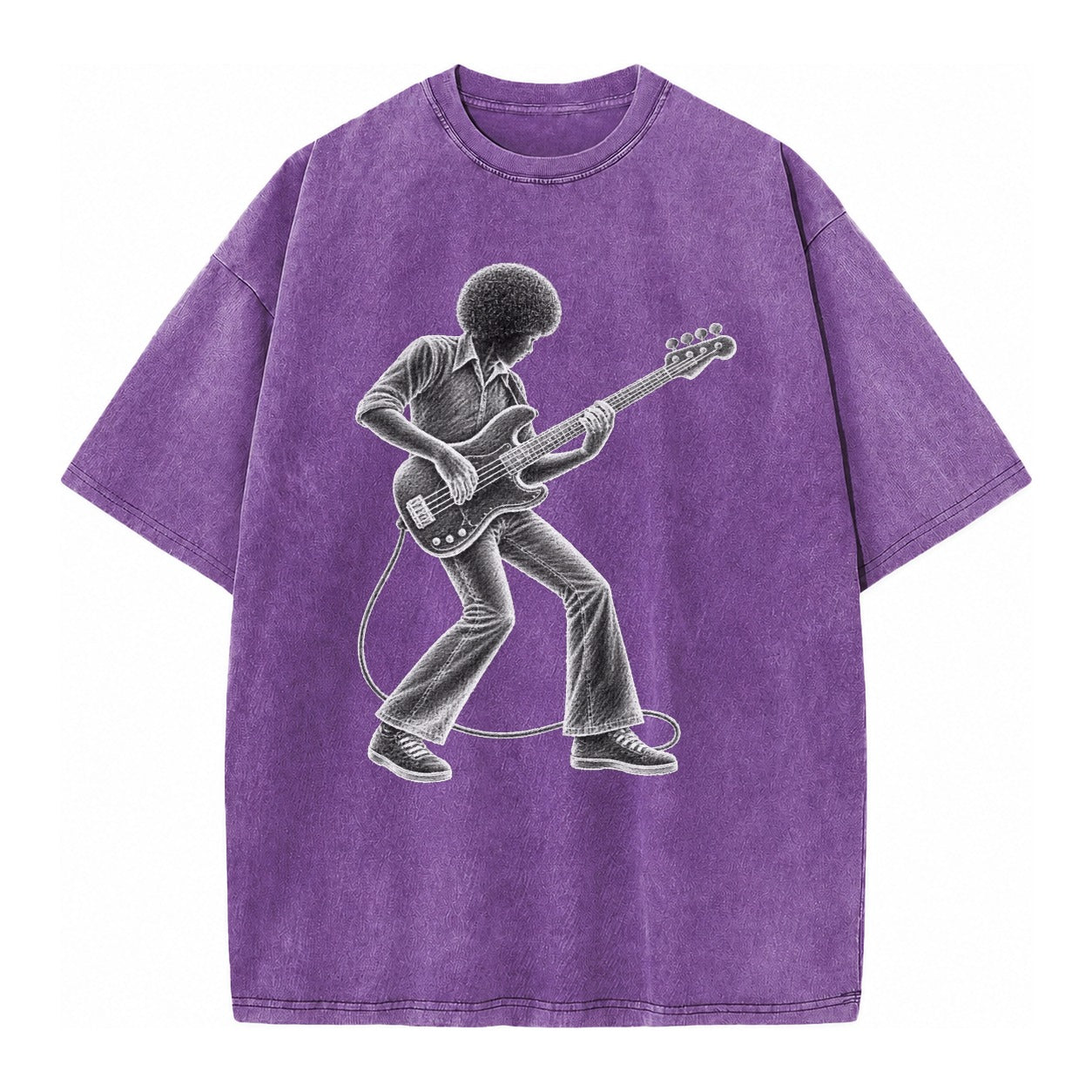 Bass guitarist slap technique - Vintage T-shirt – Purple