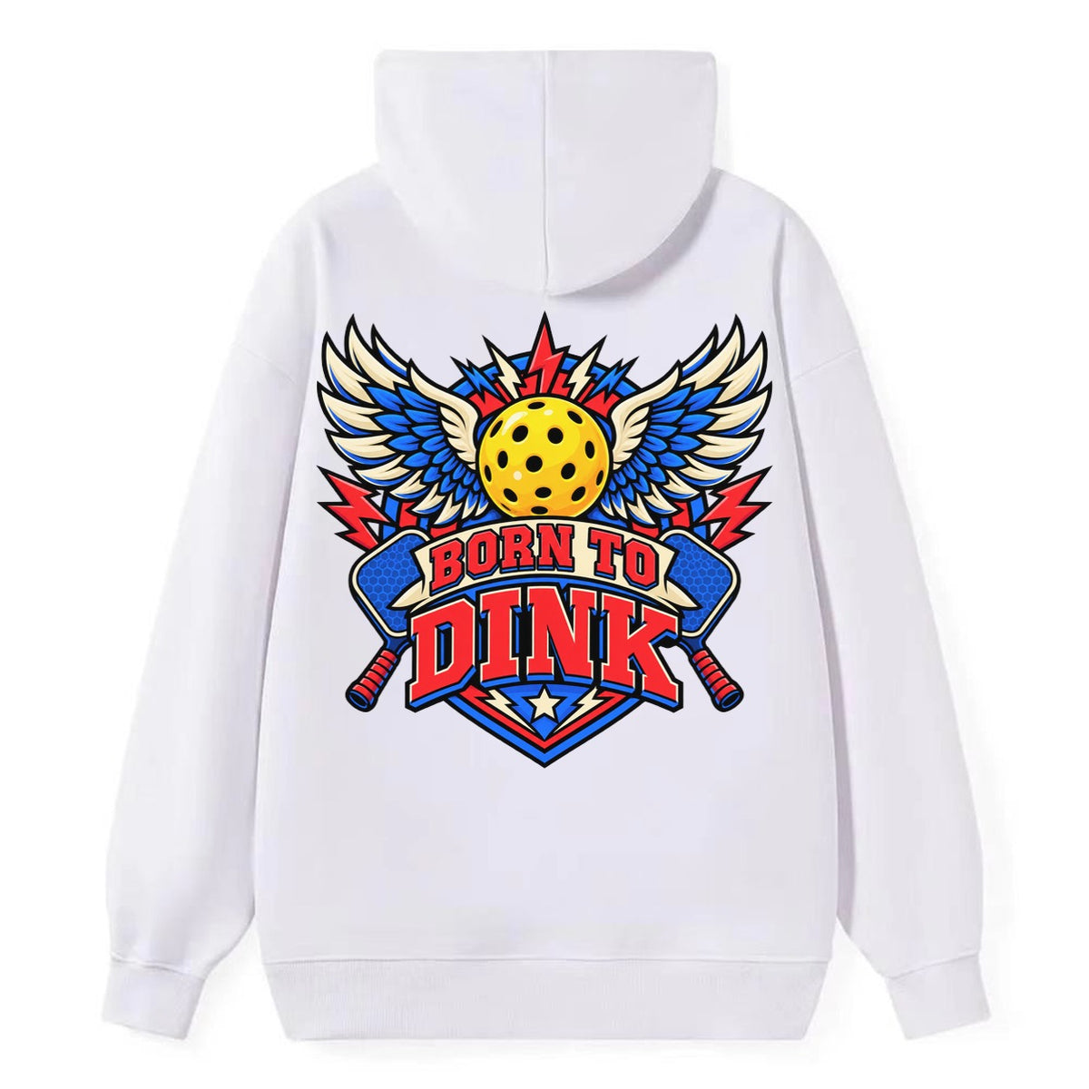 Born To Dink Pickleball Life Classic Pullover Hoodie – White