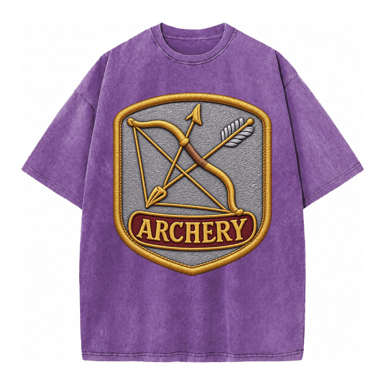 Bow and arrow crossed - archery enthusiast - Vintage T-shirt – Purple