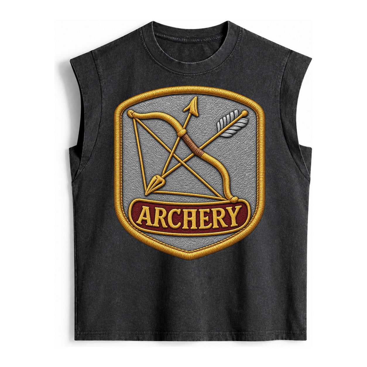 Bow and arrow crossed - archery enthusiast - Vintage Washed Tank – Black