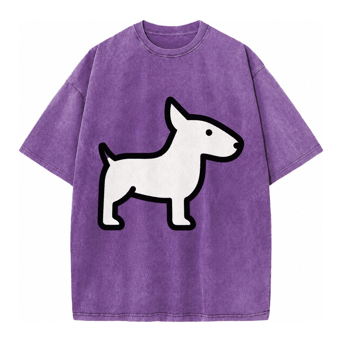 Bull Terrier - White egg-shaped head flat side profile - Vintage T-shirt – Purple