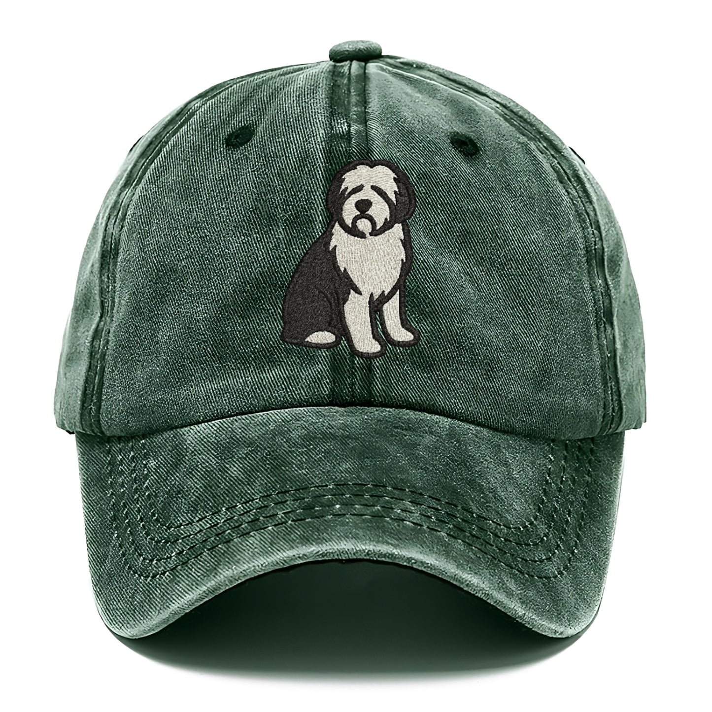 Old English Sheepdog Black And White Pose Hat