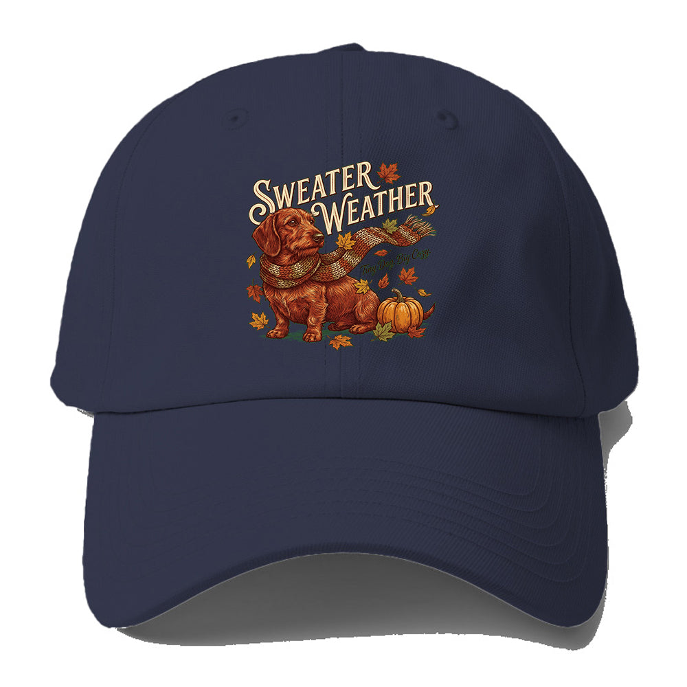 Sweater Weather Dachshund Baseball Cap