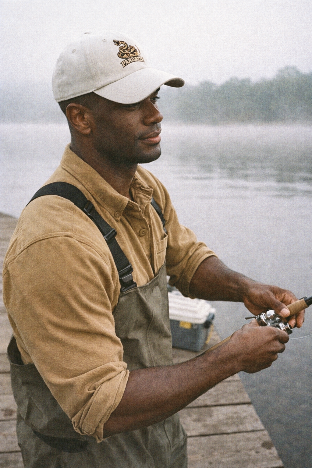 Model wearing Dont Tread On Me Baseball Cap