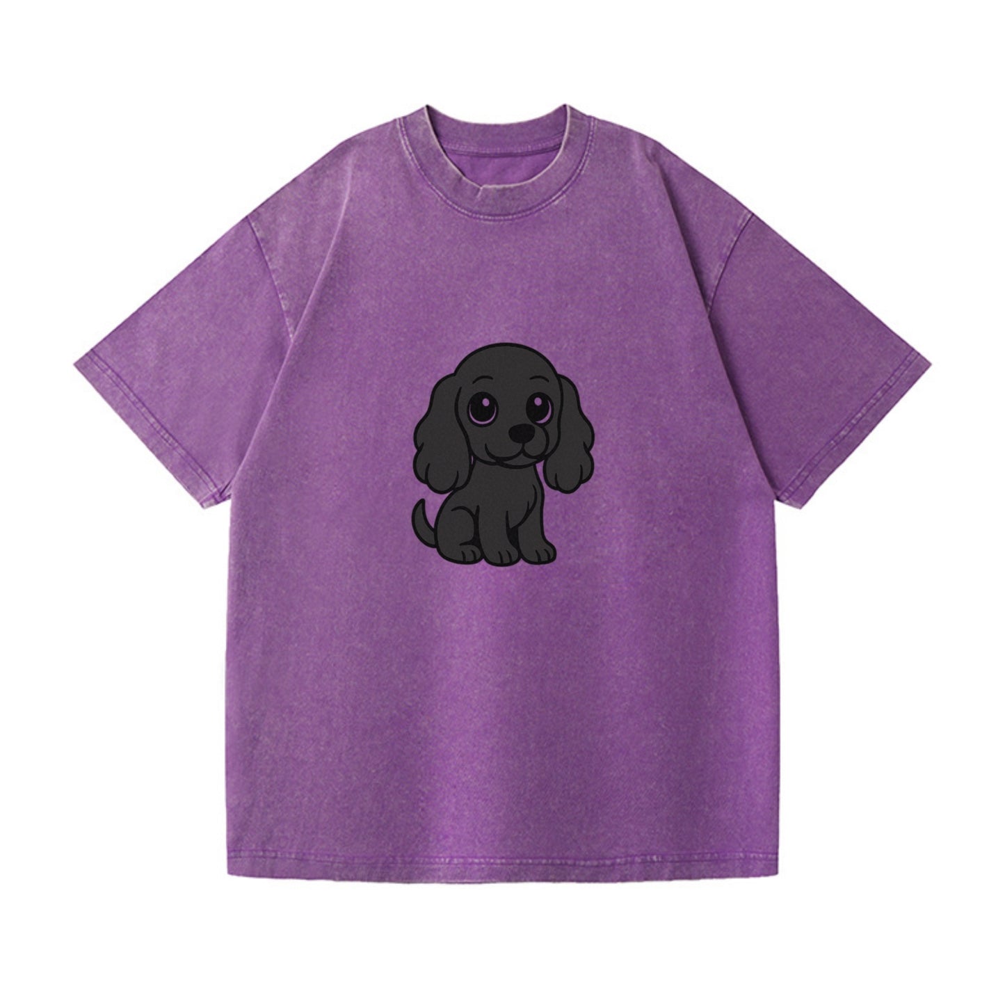 cocker spaniel black sitting pose with long ears portrait design Hat