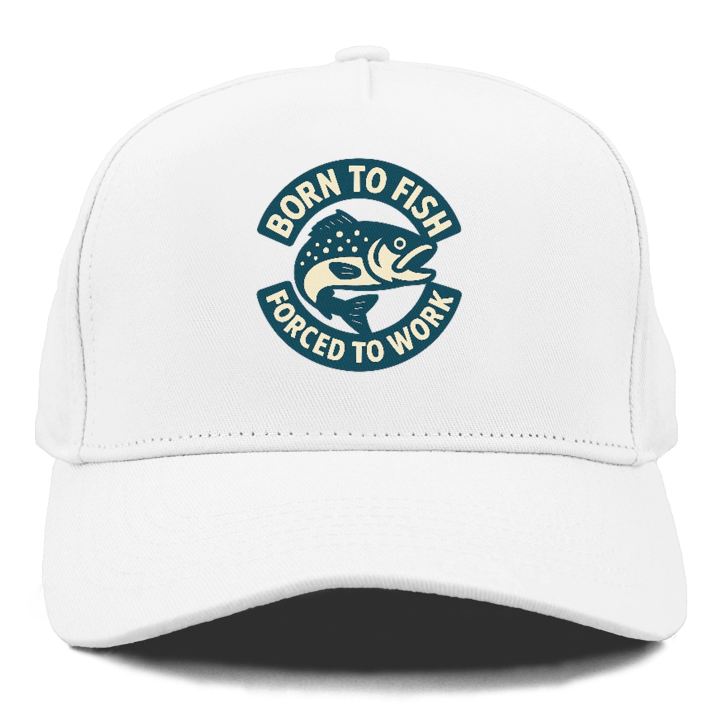 born to fish forced to work Hat