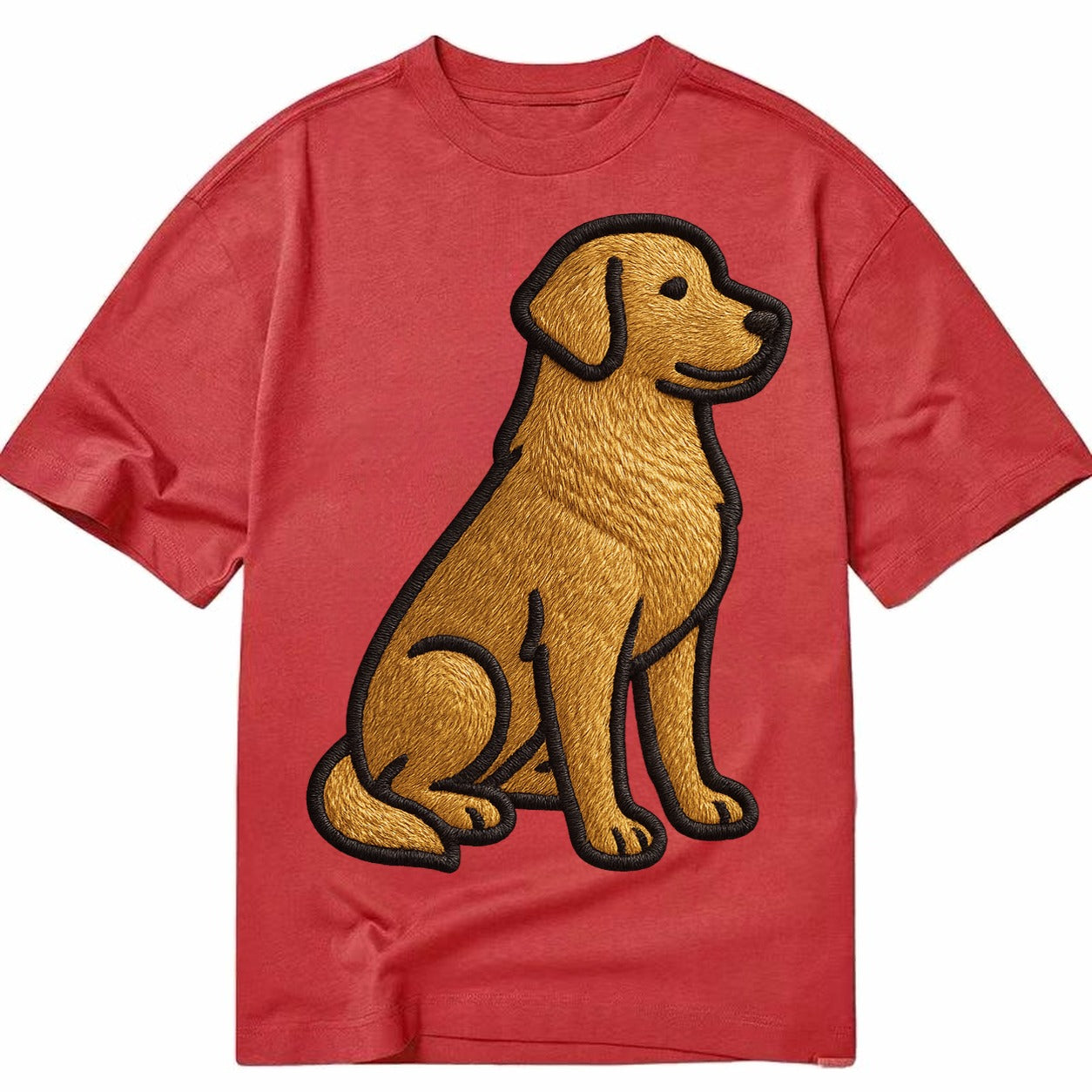Golden Retriever - Contemporary geometri - Classic T-shirt – Red
