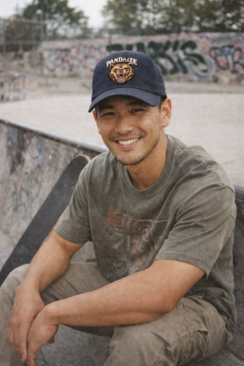 Model wearing Grizzly Bear Baseball Cap