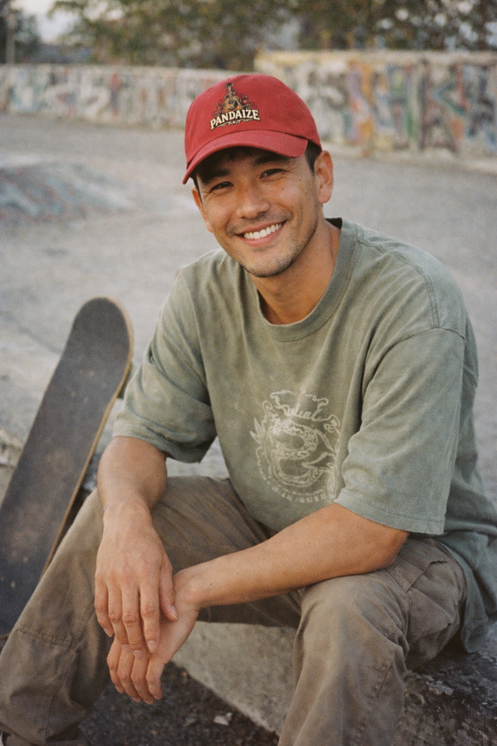 Model wearing Guitar Acoustic Baseball Cap