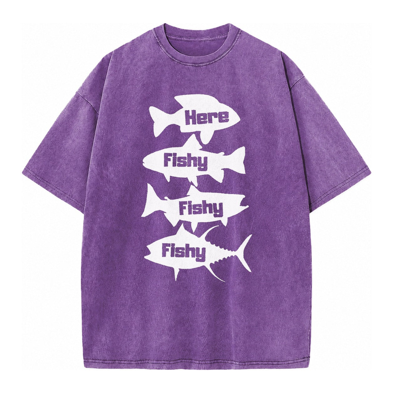 Here Fishy Fishy Fishy! Vintage T-shirt – Purple