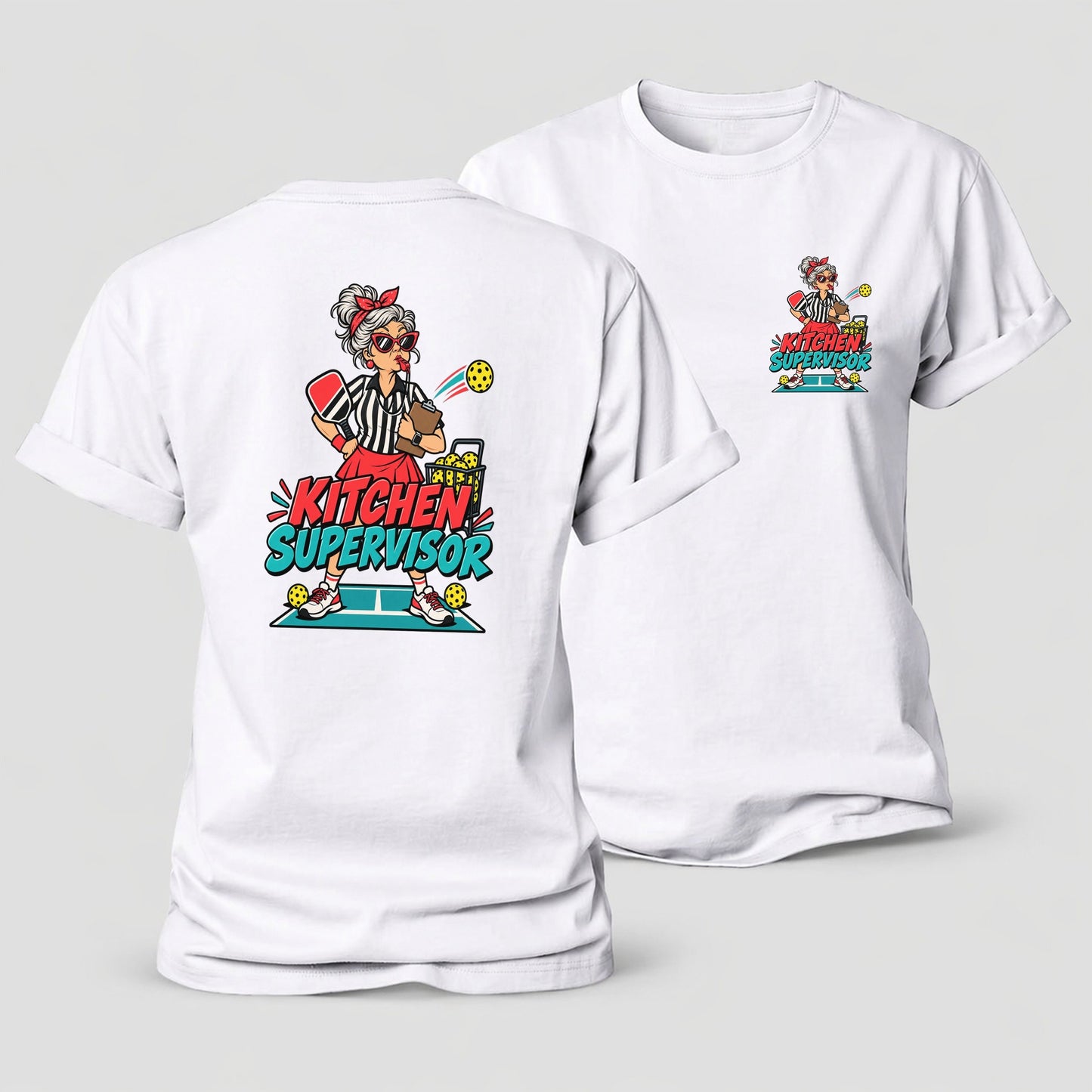 Kitchen Supervisor Pickleball Life Women's Cotton T-Shirt – White