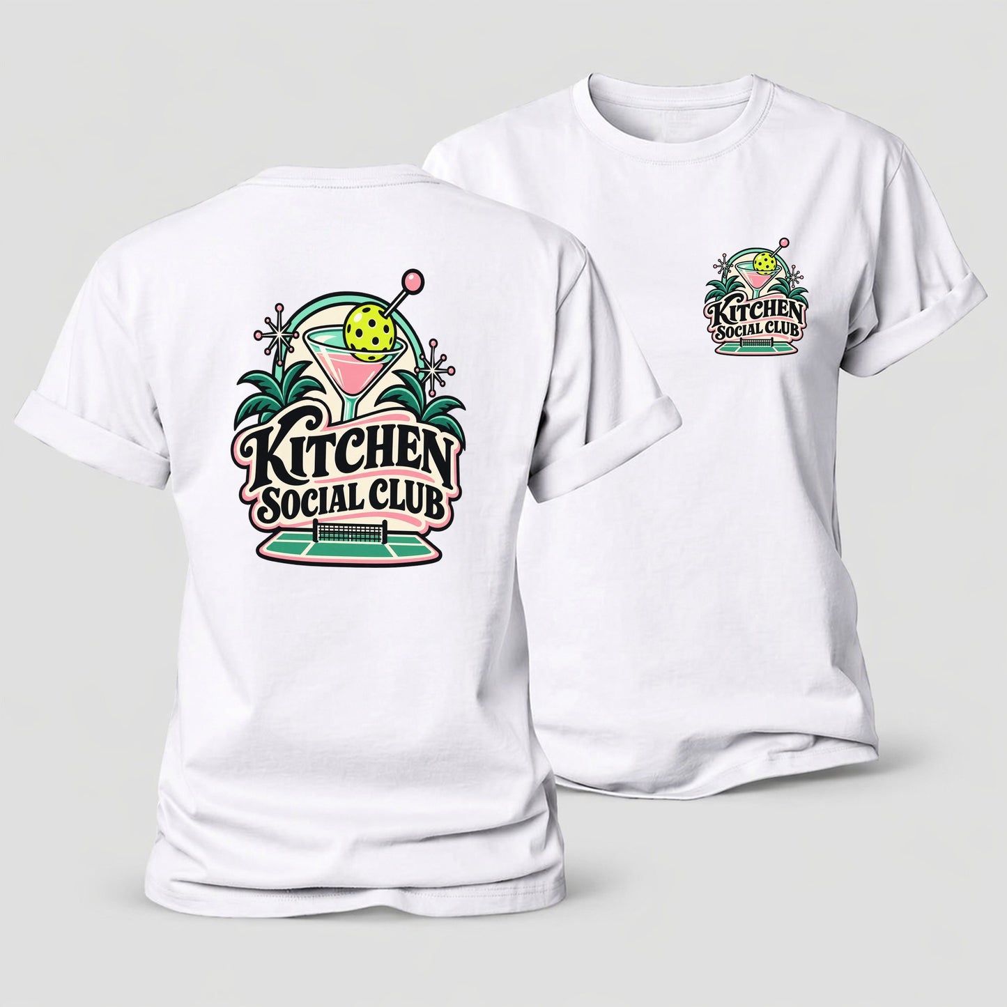 Kitchen Social Club Pickleball Life Women's Cotton T-Shirt – White