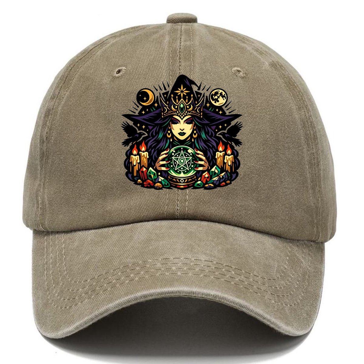 Mystic Witch Priestess Crystal Classic Cap – Warm Sand