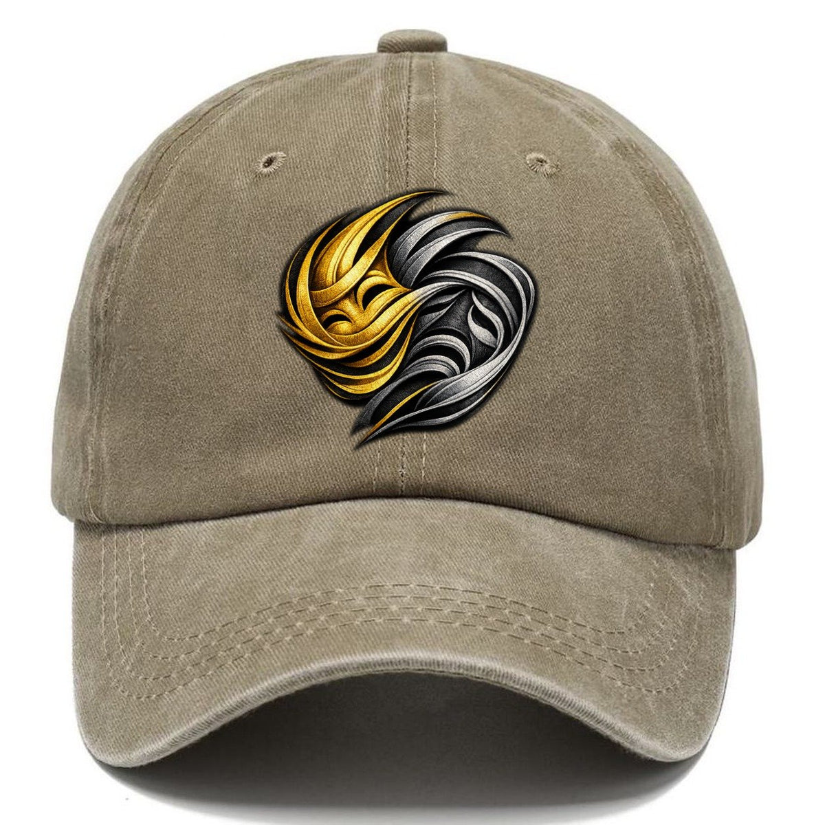 Abstract Comedy And Tragedy Masks Classic Cap – Warm Sand