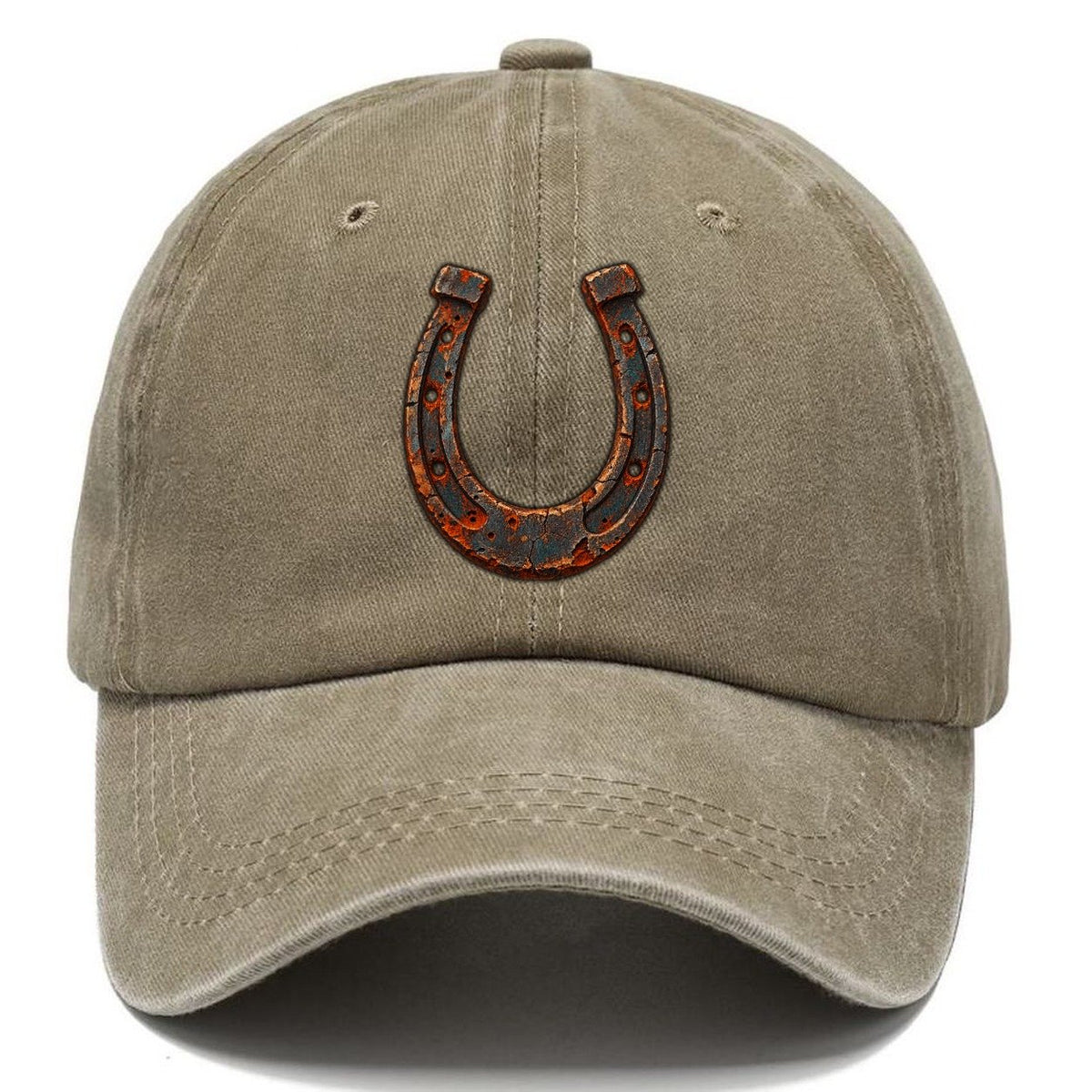 Lucky Horseshoe Worn Icon Classic Cap – Warm Sand