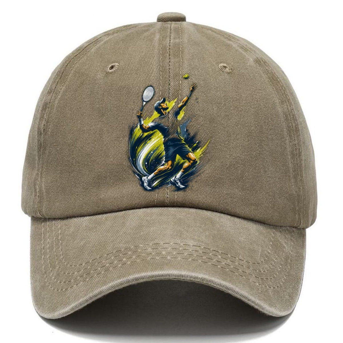 Explosive Brushstroke Tennis Serve Classic Cap – Warm Sand