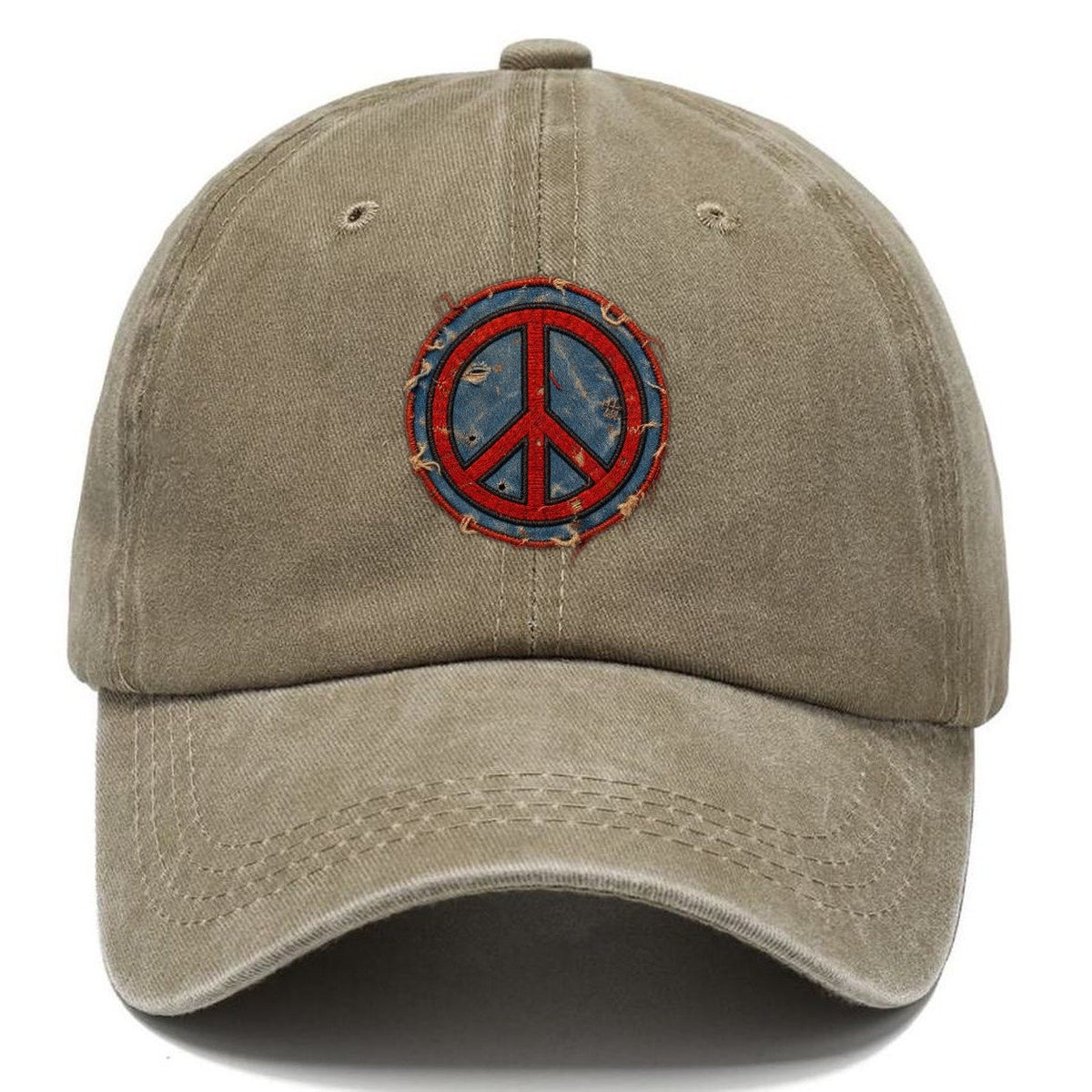 Peace Symbol Worn Icon Classic Cap – Warm Sand