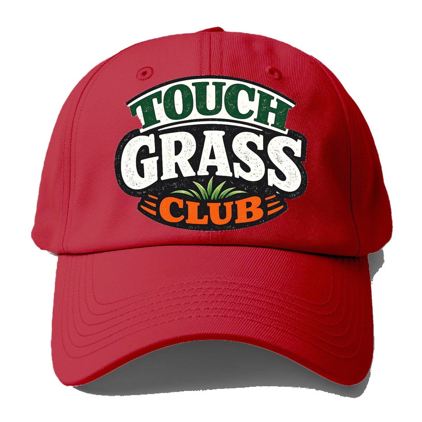 Touch Grass Club Baseball Cap – Red