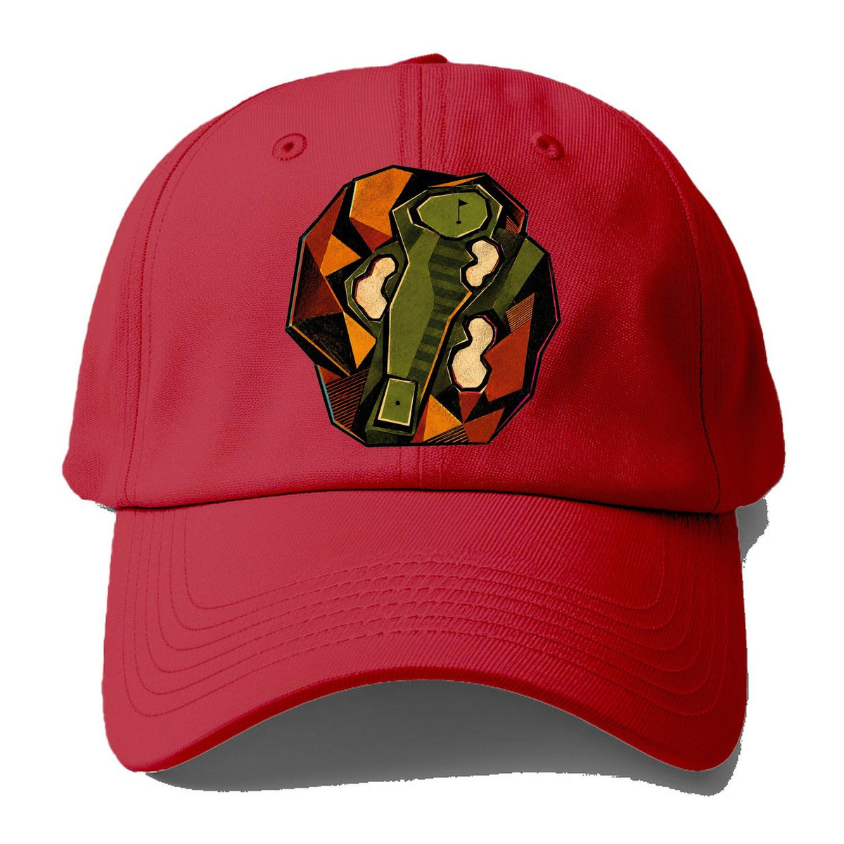 Brutalist Fairway Totem Golf Baseball Cap – Red