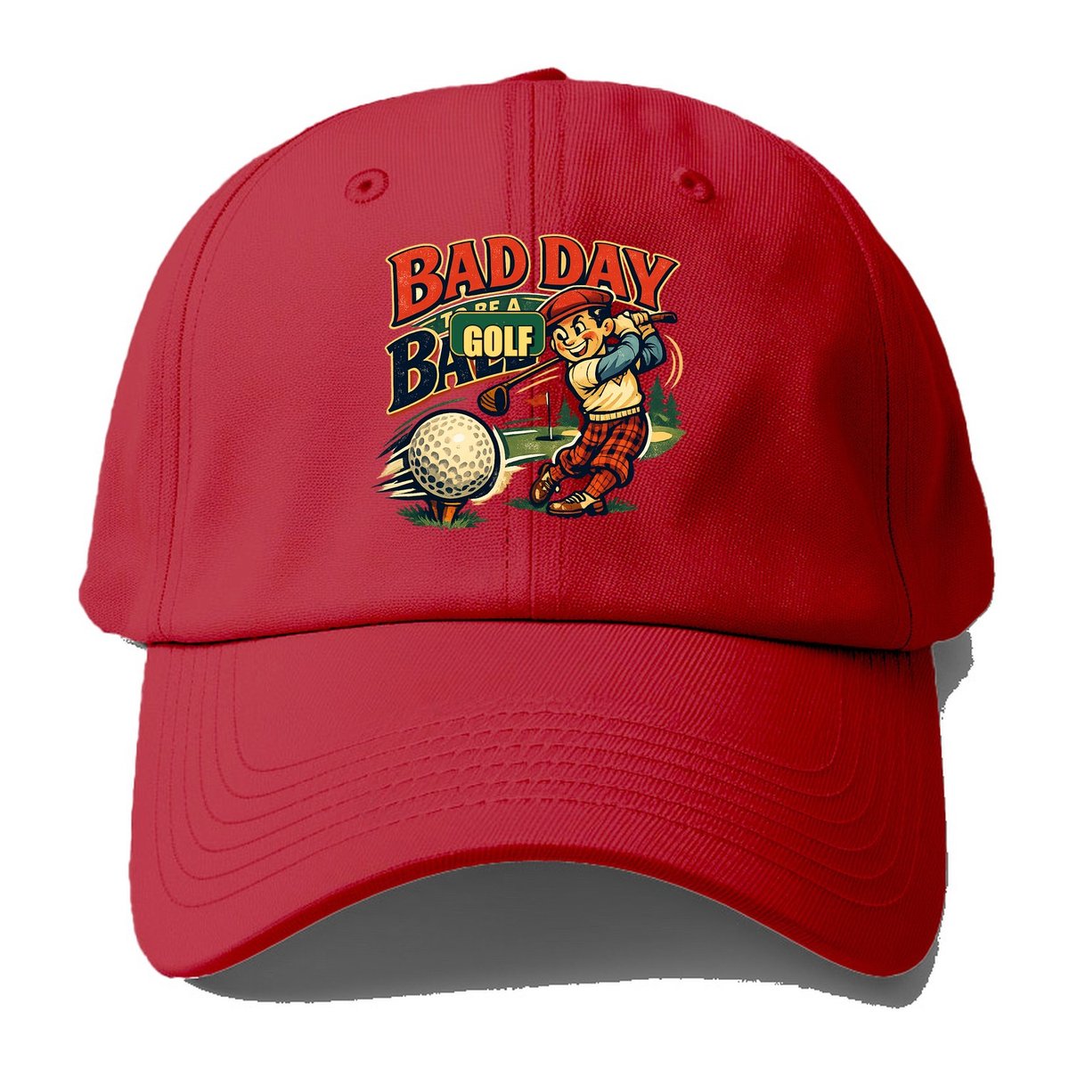 Bad Day To Be A Golf Ball Baseball Cap – Red