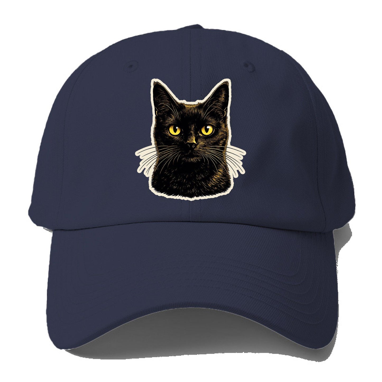 Golden Eyed Black Cat Baseball Cap – Twilight Navy