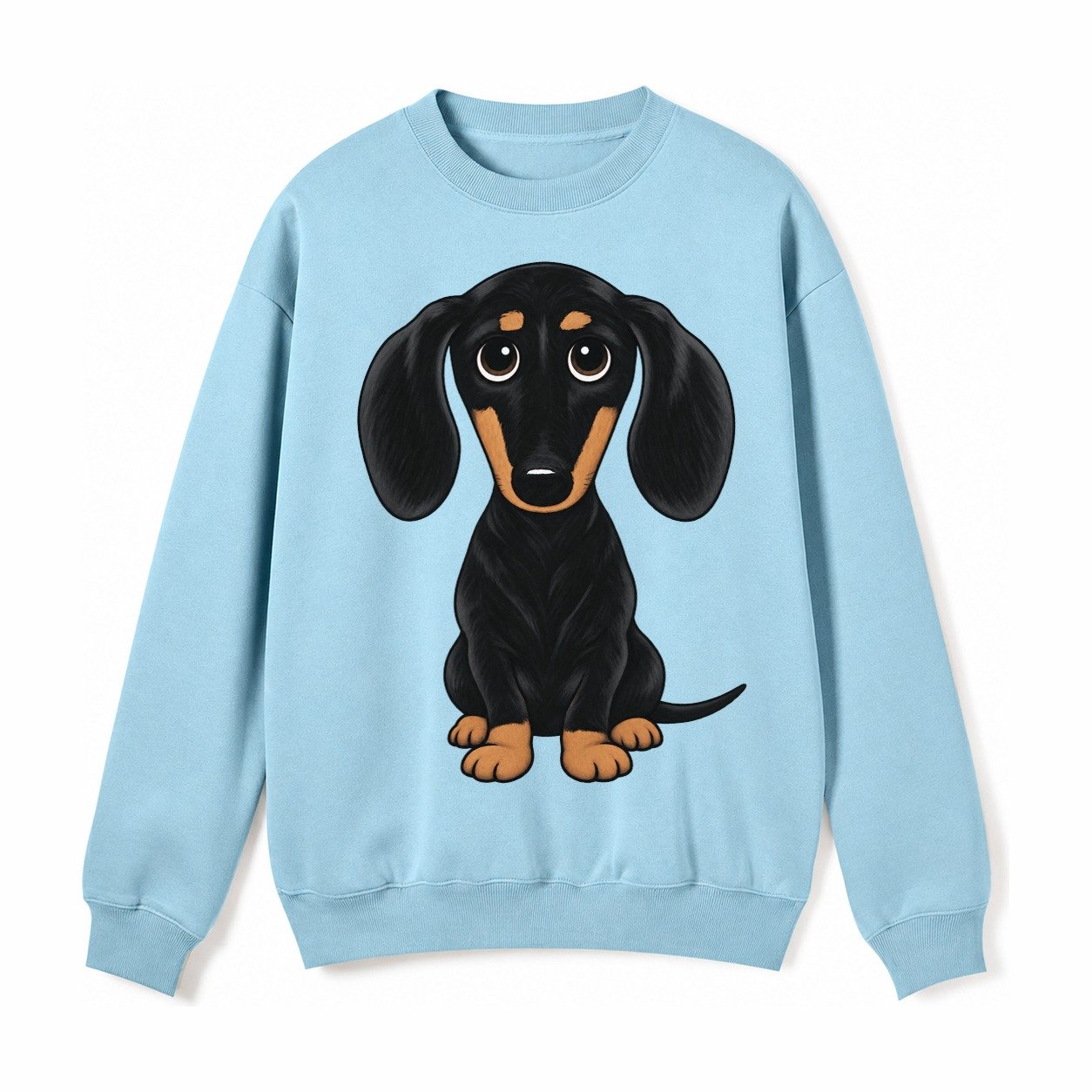 Retro Dachshund Fleece Sweatshirt – Light Blue