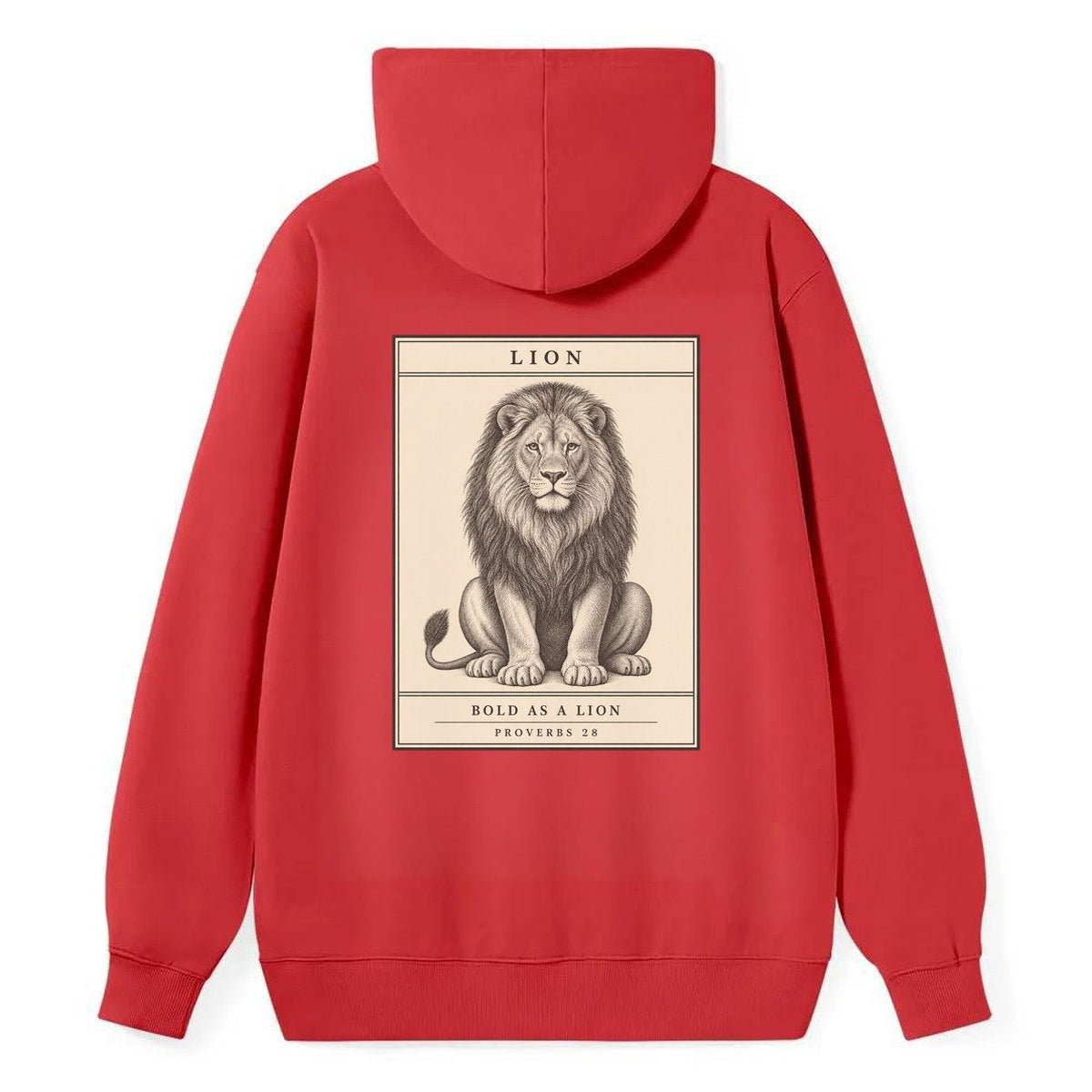 Lion Specimen Plate Creature Canticle Classic Pullover Hoodie – Red