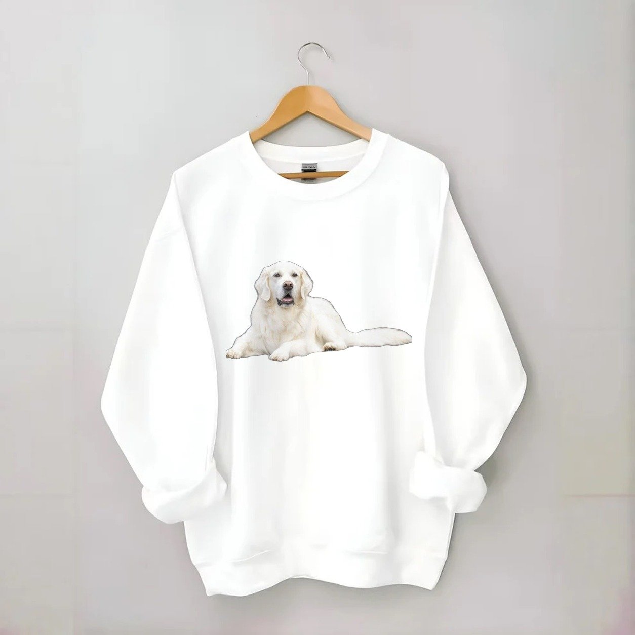 White English Cream Golden Retrievers Crewneck Sweatshirt – White
