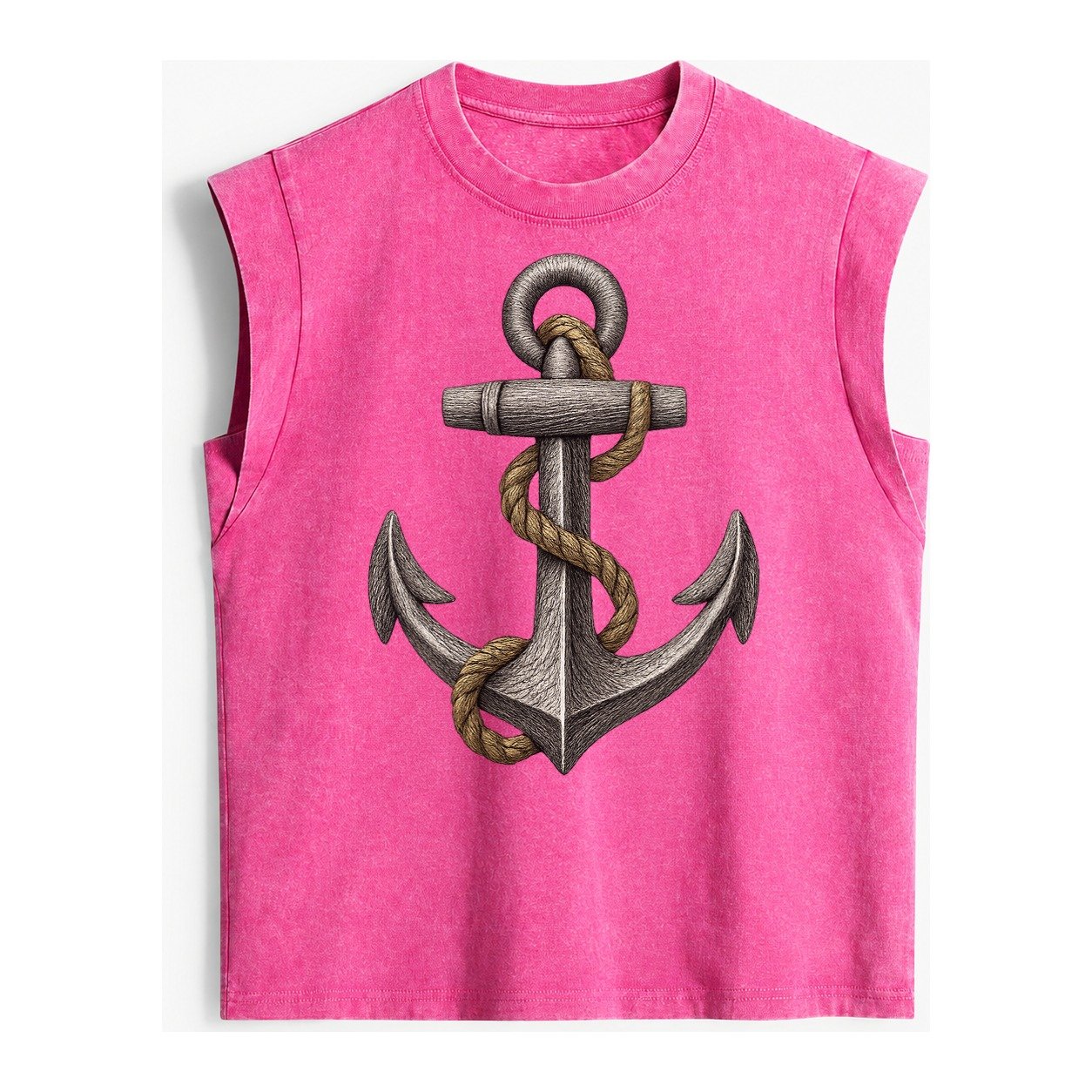 Anchor And Rope Vintage Washed Tank – Pink