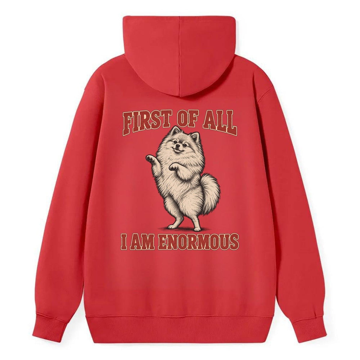 Pomeranian Dog Declarations Classic Pullover Hoodie – Red
