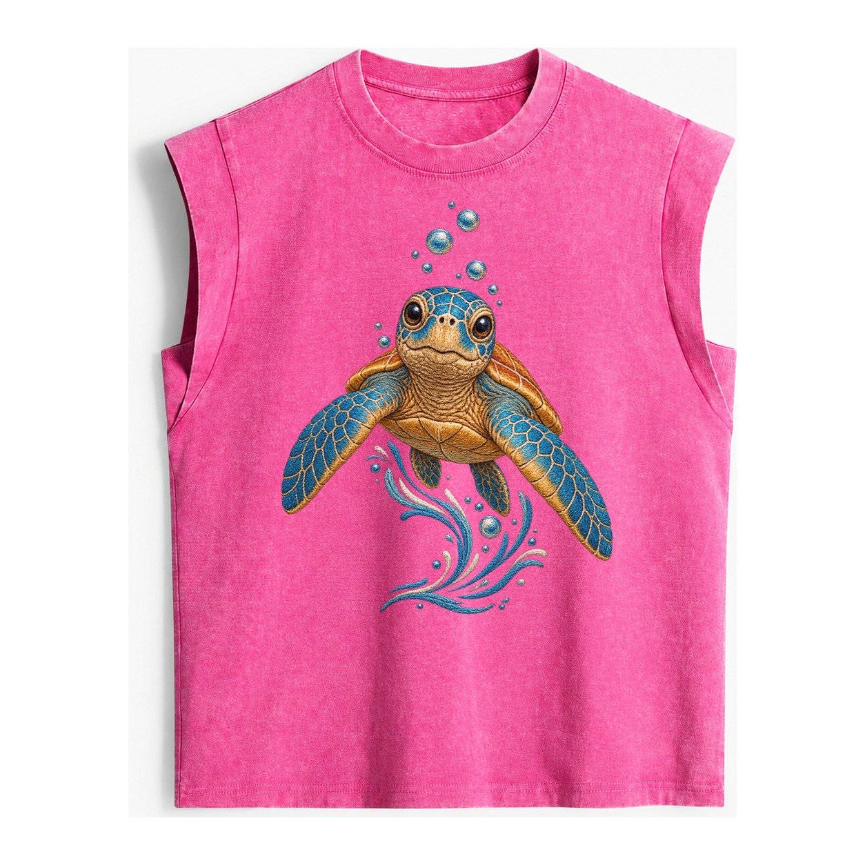Sea Turtle Serenity Vintage Washed Tank – Pink