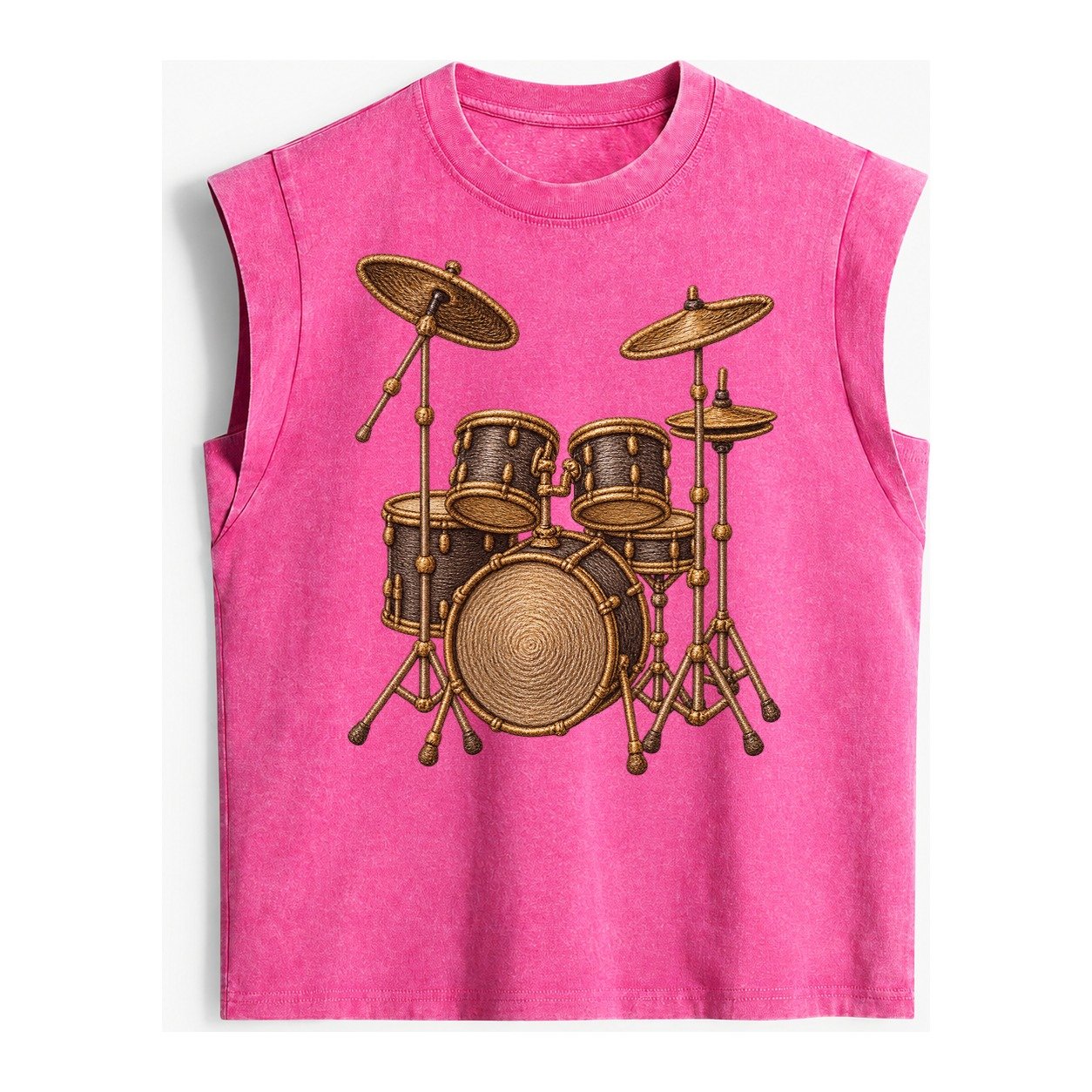 Drum Kit Vintage Washed Tank – Pink