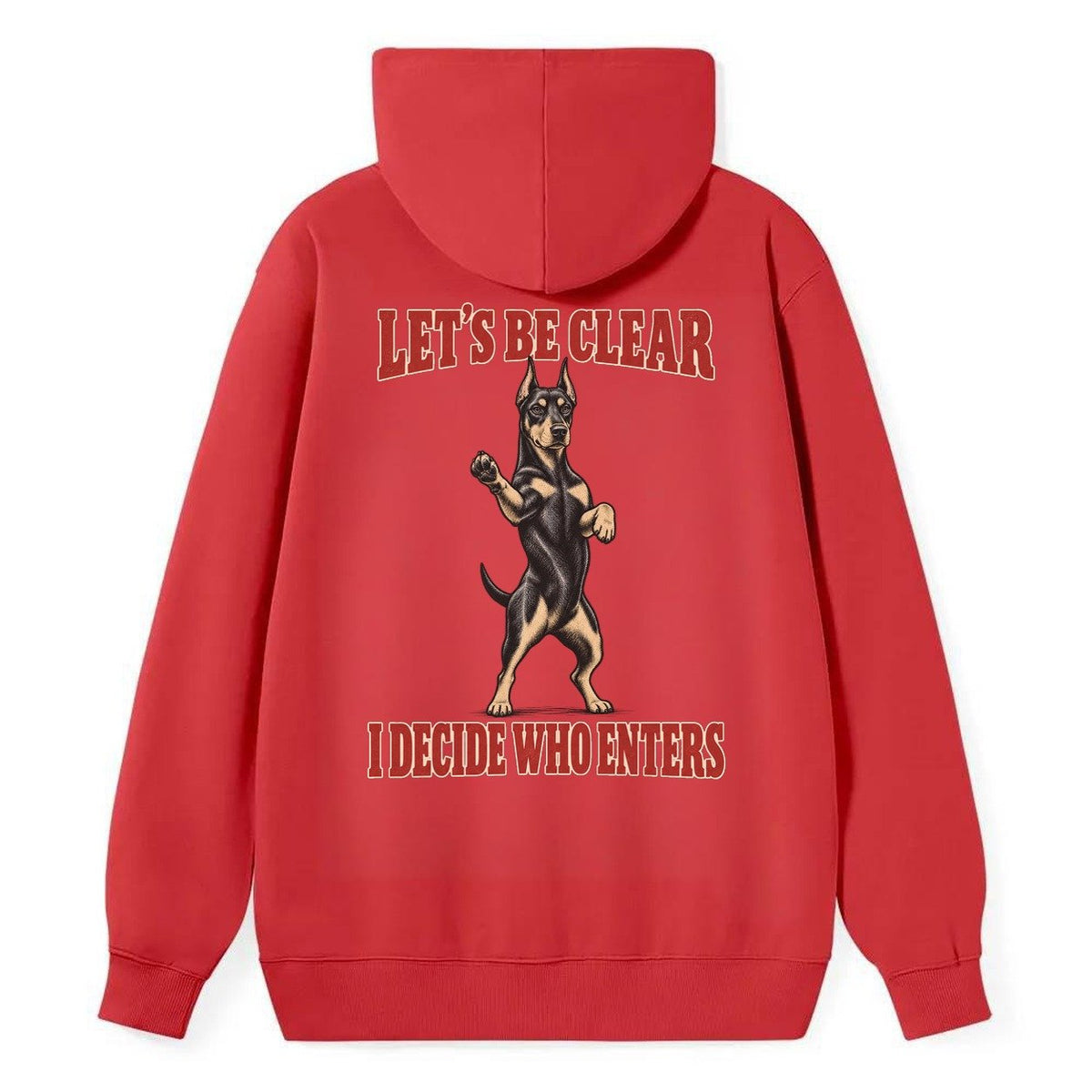 Doberman Pinscher Dog Declarations Classic Pullover Hoodie – Red