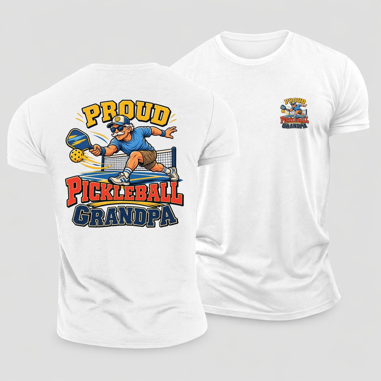 Proud Pickleball Grandpa Pickleball Life Cotton T-Shirt – White