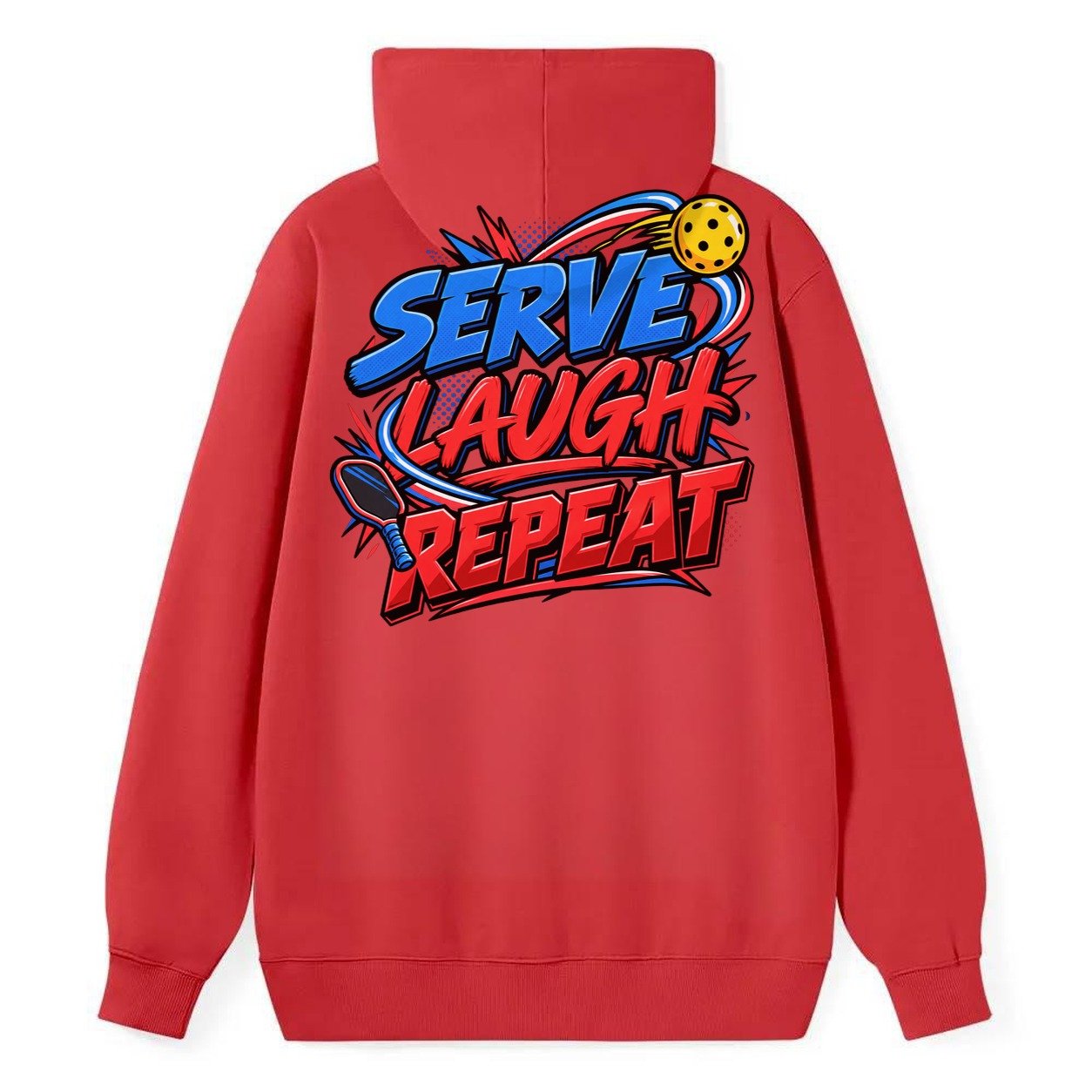 Serve Laugh Repeat Pickleball Life Classic Pullover Hoodie – Red
