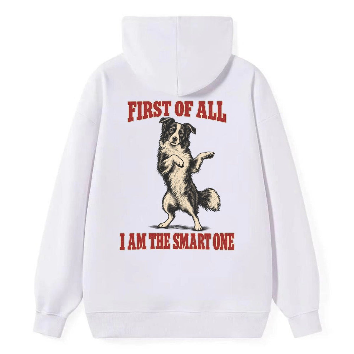 Border Collie Dog Declarations Classic Pullover Hoodie – White