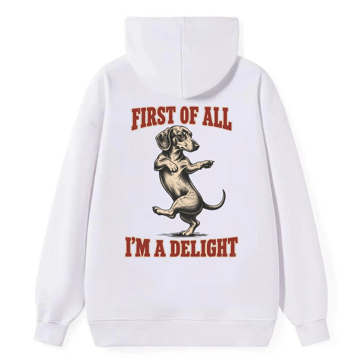 Dachshund Dog Declarations Classic Pullover Hoodie – White