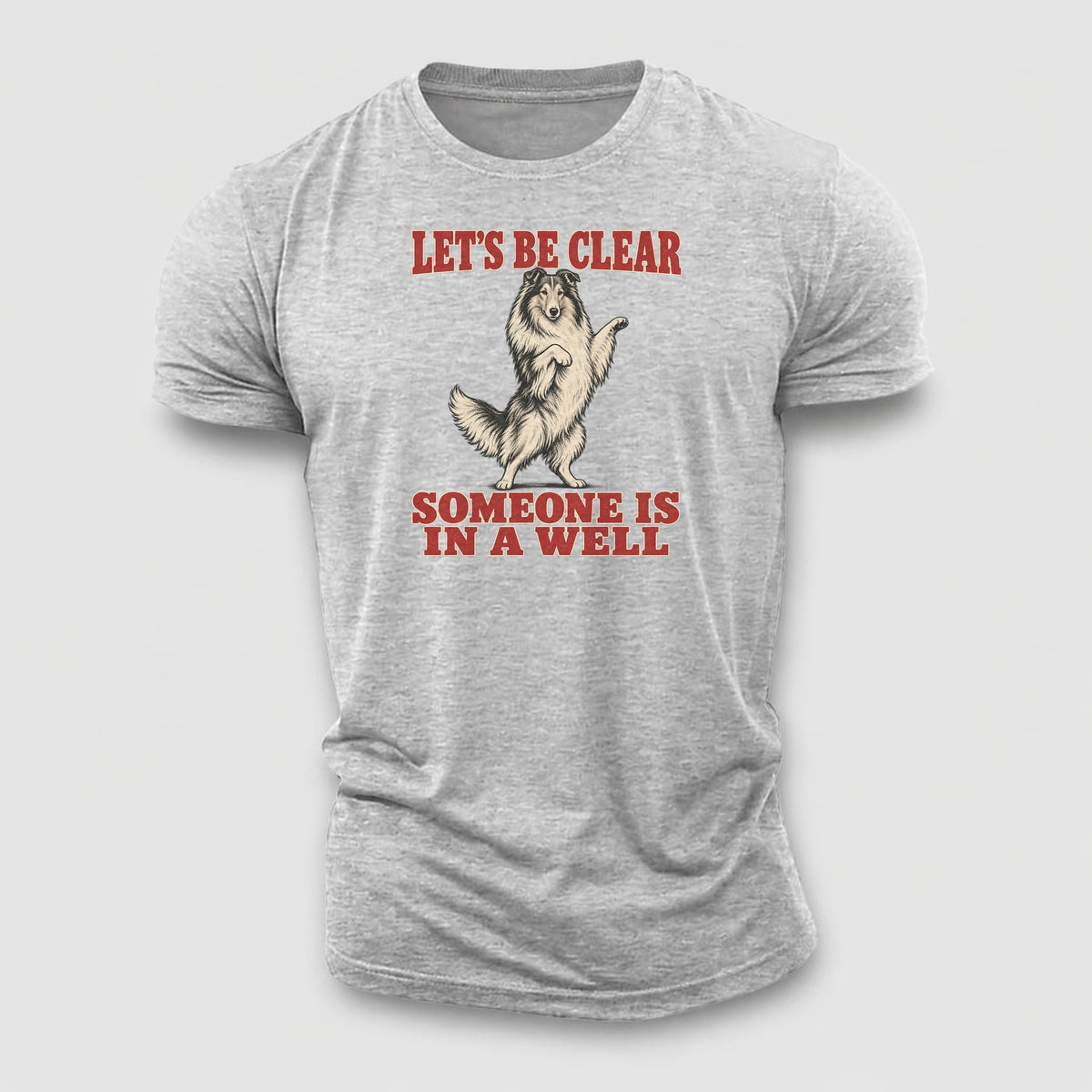 Rough Collie Dog Declarations Cotton T-Shirt – Sport Grey