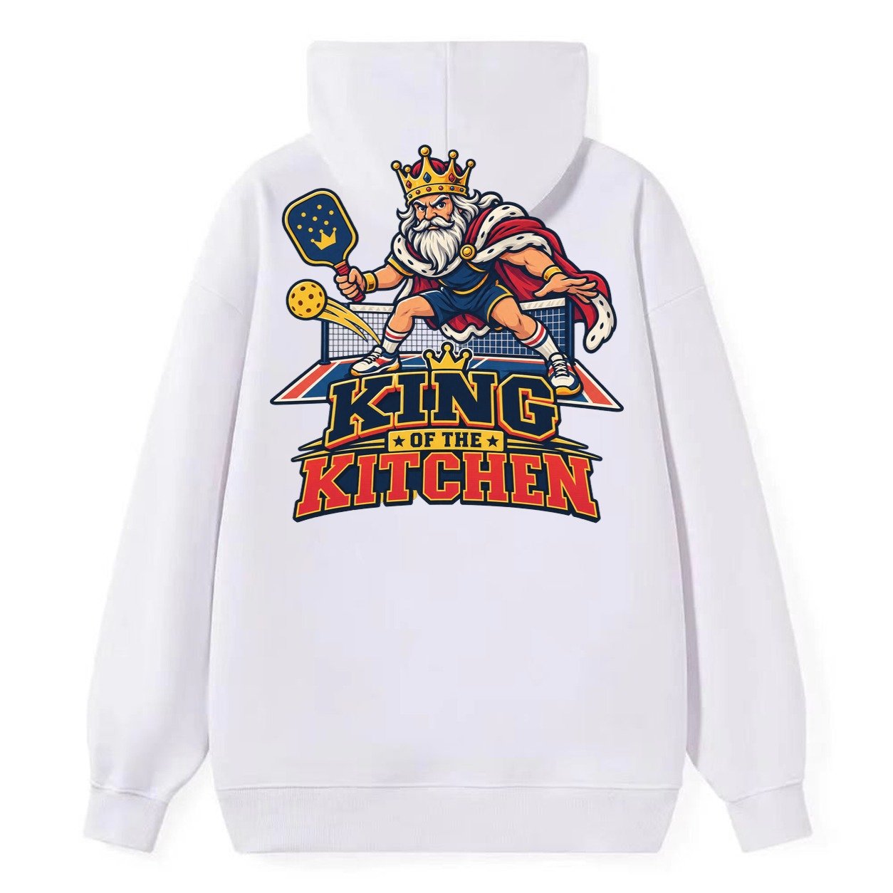 King Of The Kitchen Pickleball Life Classic Pullover Hoodie – White