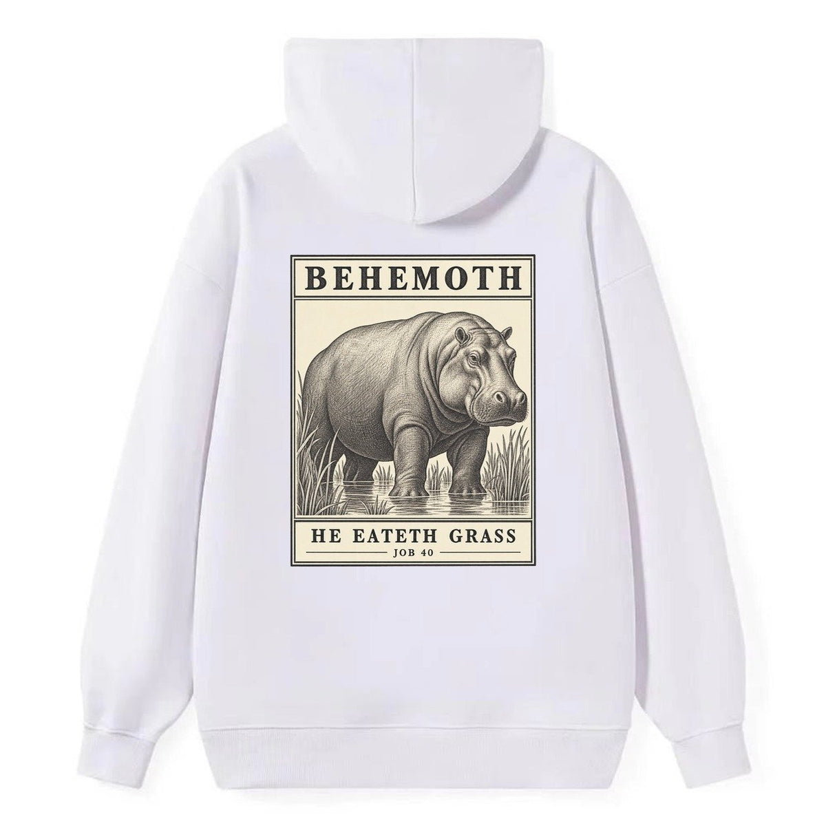 Behemoth Specimen Plate Creature Canticle Classic Pullover Hoodie – White