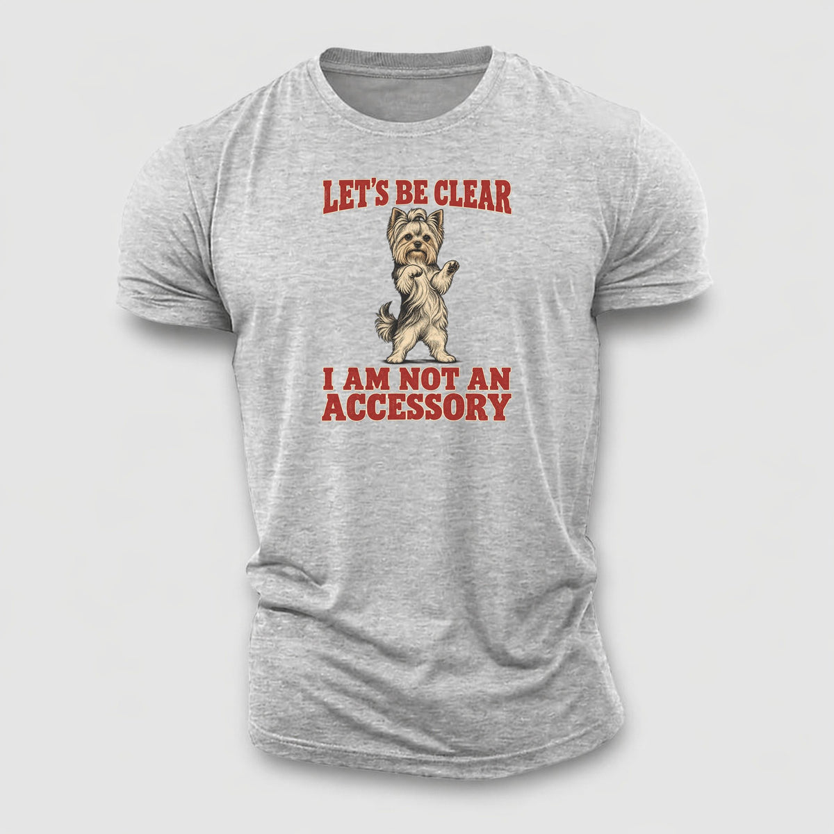 Yorkshire Terrier Dog Declarations Cotton T-Shirt – Sport Grey