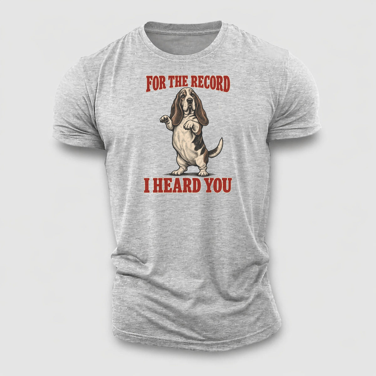 Basset Hound Dog Declarations Cotton T-Shirt – Sport Grey