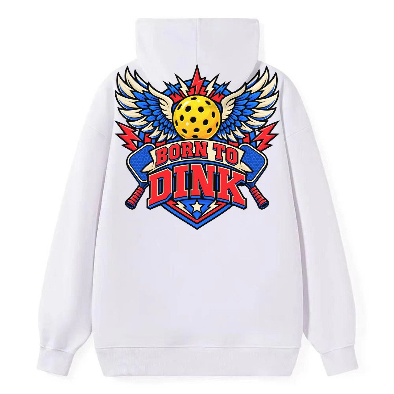 Born To Dink Pickleball Life Classic Pullover Hoodie – White