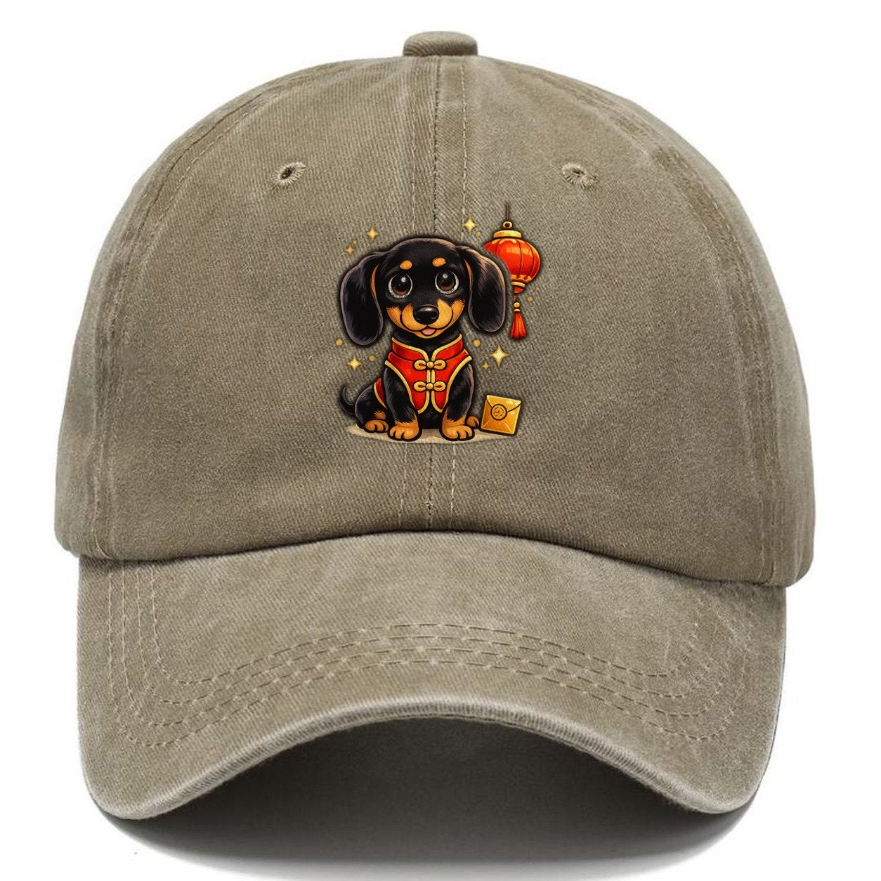 Dachshund Lunar New Year Classic Cap – Warm Sand