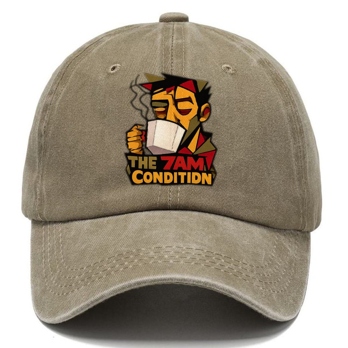 Tired Face Coffee Portrait Classic Cap – Warm Sand