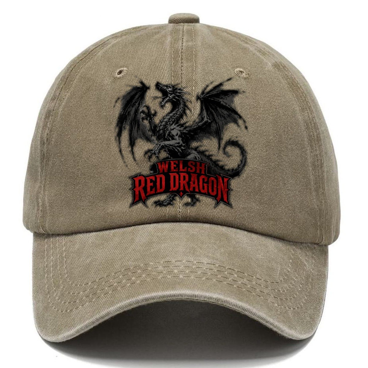 Welsh Dragon Gestural Marks Classic Cap – Warm Sand